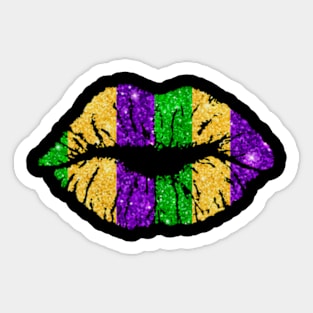 Lips Fleur De Lys Mardi Gras Carnival Party Women Sticker